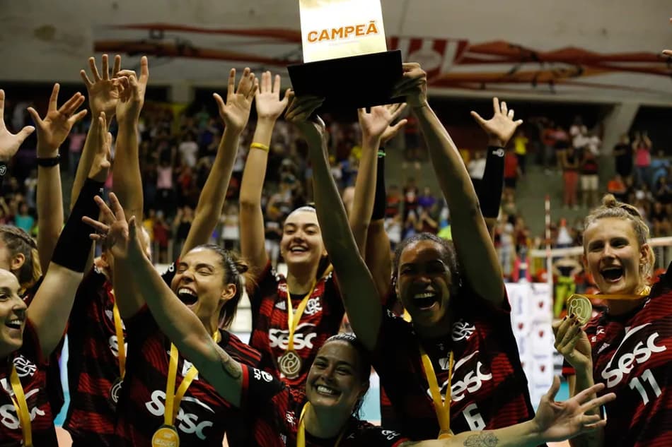 Sesc Flamengo vence o carioca de vôlei 2022 sobre o fluminense (Foto: Gilvan de Souza/Flamengo)