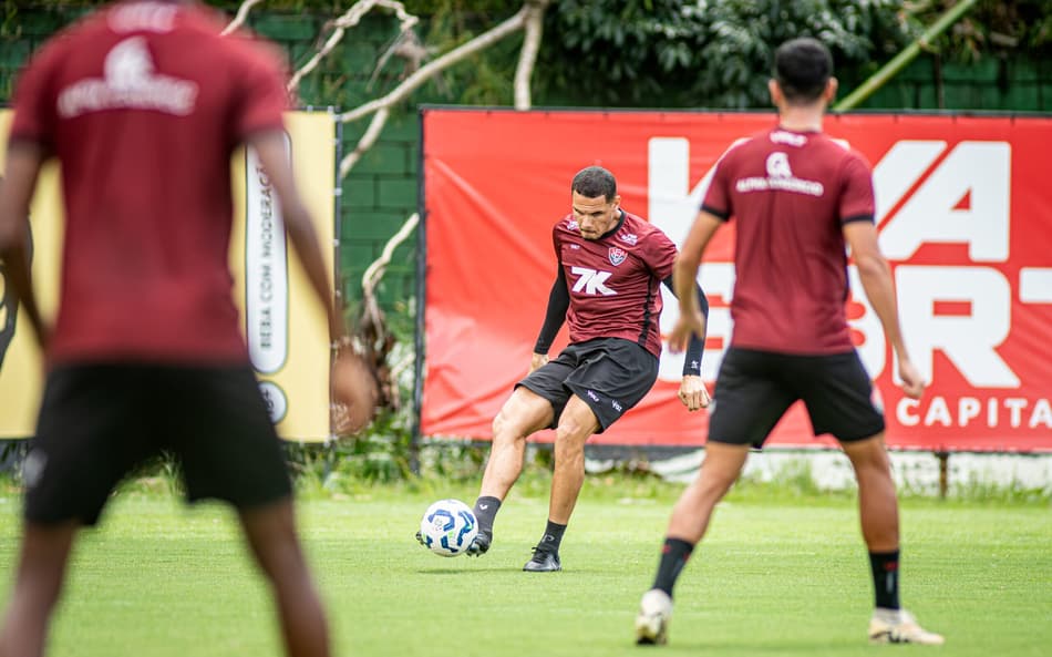 Último treino do Vitória antes de pegar o Corinthians (Foto: Victor Ferreira / EC Vitória)