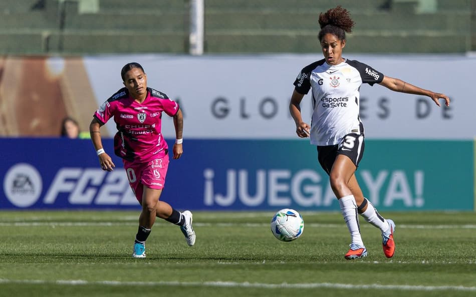 Gi Fernandes durante jogo Corinthians x Independiente, pela Libertadores Feminina. (Foto: Conmebol/Divulgação)