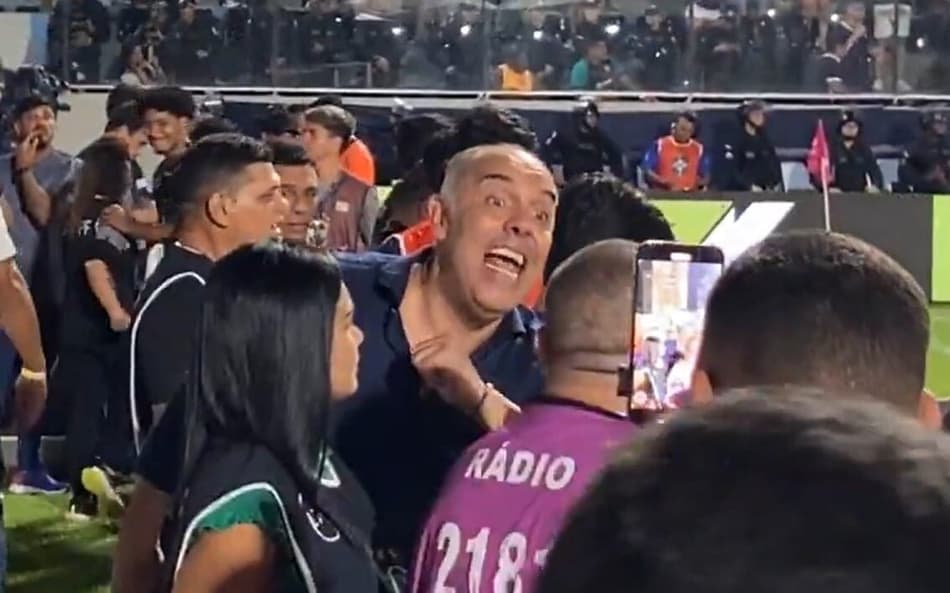 Marcos Braz discutiu com jornalista (Foto: Reprodução/Vídeo Ronaldo Santos)