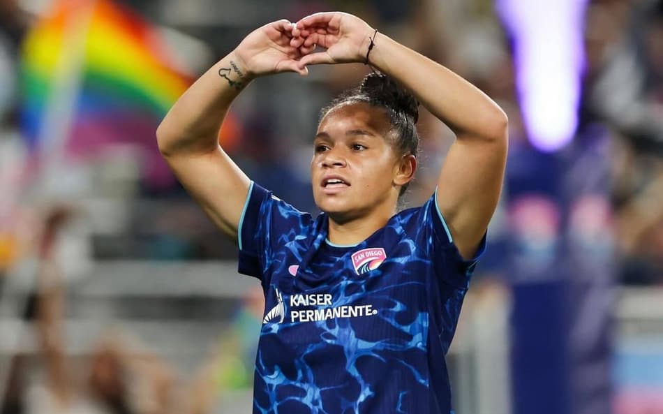 Dudinha comemora gol pelo San Diego Wave. (Foto: Divulgação / San Diego Wave)