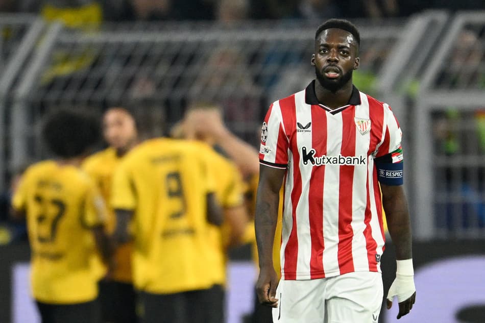 Pela Champions League, o Athletic Bilbao foi derrotado por 4 a 1 (Foto: INA FASSBENDER / AFP)