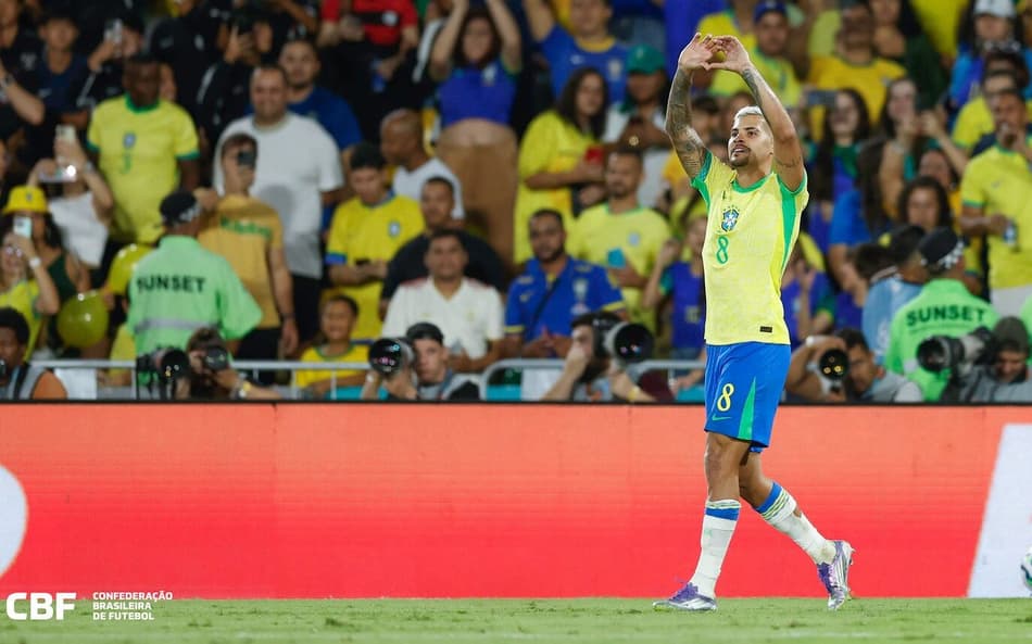 Bruno Guimarães, durante jogo Brasil x Chile