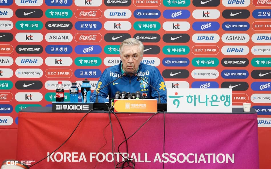 Carlo Ancelotti na véspera do amistoso do Brasil com a Coreia do Sul