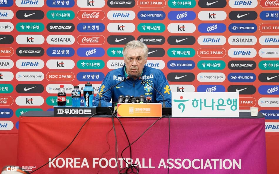 Carlo Ancelotti na véspera do amistoso do Brasil com a Coreia do Sul