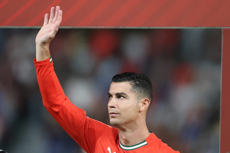 Cristiano Ronaldo no jogo de Portugal contra Hungria pelas Eliminatórias (Photo by PATRICIA DE MELO MOREIRA / AFP)