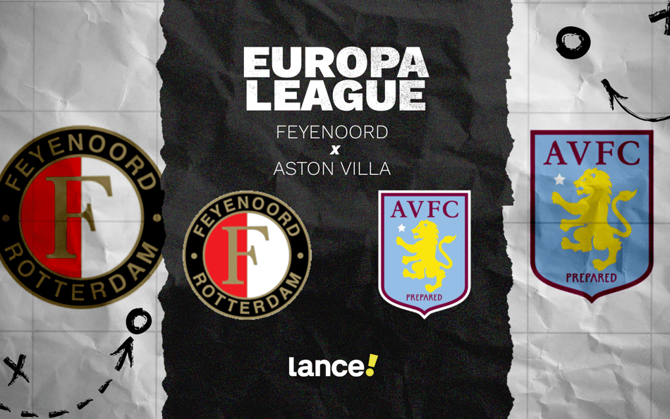 Feyenoord x Aston Villa: segunda rodada da Europa League (Foto: Arte/Lance!)