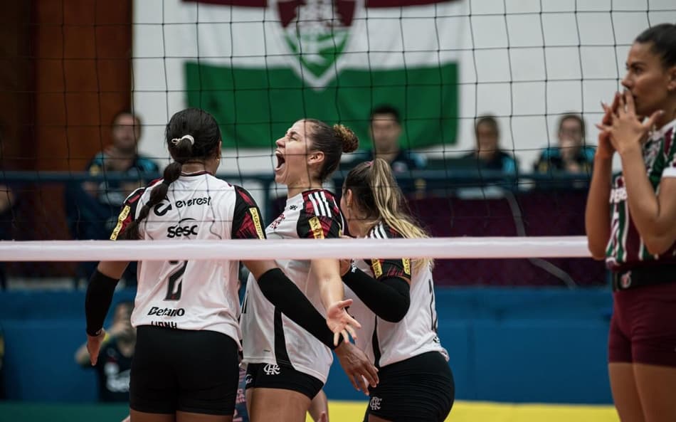 Flamengo vence Fluminense no Carioca de vôlei (Foto: Mariana Sá/CRF)