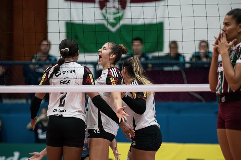 Flamengo vence Fluminense no Carioca de vôlei (Foto: Mariana Sá/CRF)