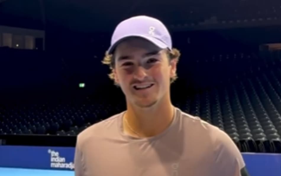 João Fonseca no primeiro treino em Bruxelas (Reprodução)