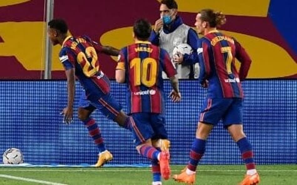 Ansu Fati, Messi e Griezmann - Barcelona x Villarreal