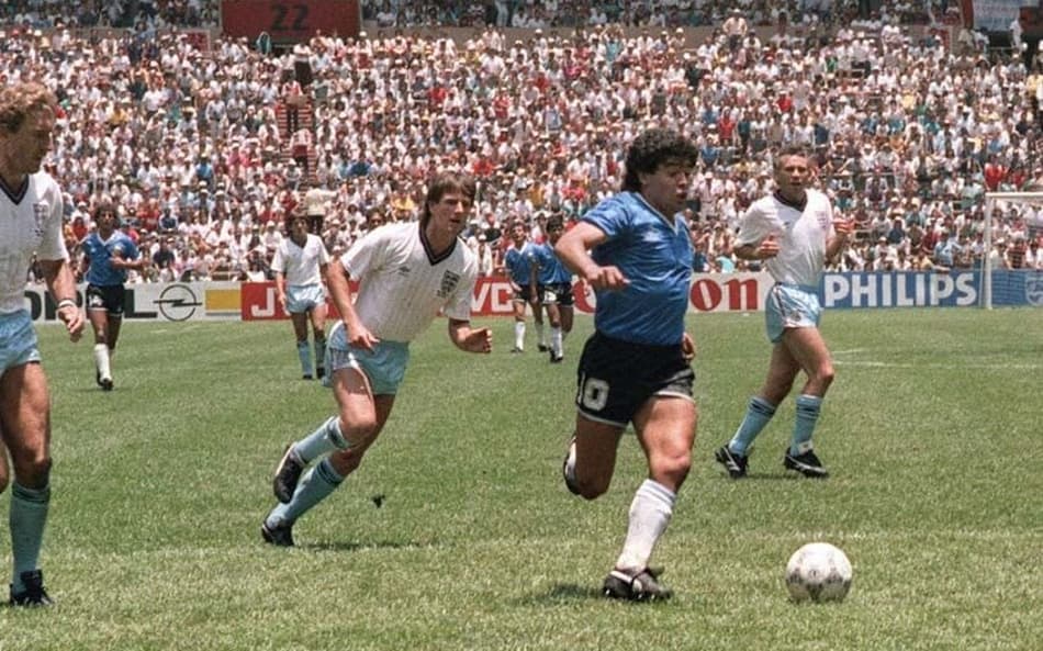 Maradona contra a Inglaterra na Copa de 1986