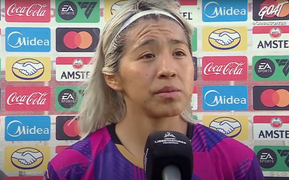 Karla Ticona, do Always Ready, em entrevista após jogo Libertadores Feminina (Foto: Staff Images Woman/Conmebol)