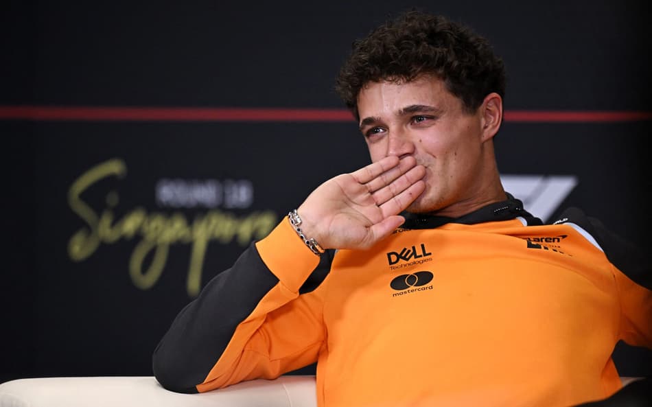 Lando Norris, da McLaren, em coletiva do GP de Singapura