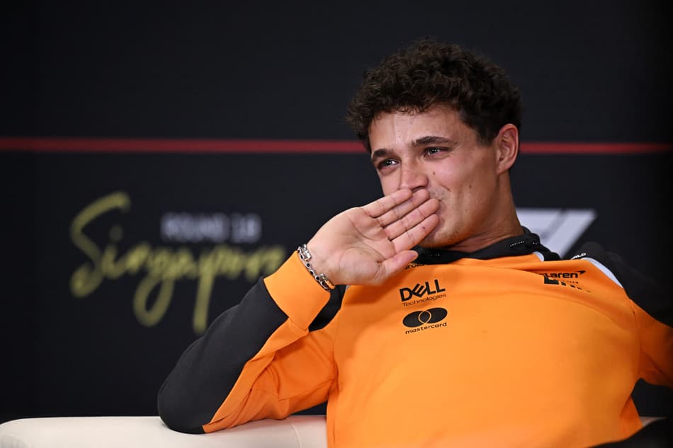 Lando Norris, da McLaren, em coletiva do GP de Singapura
