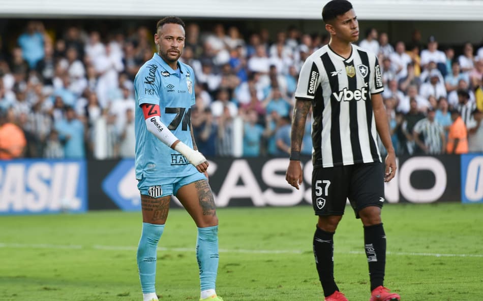 Neymar no jogo do Santos contra o Botafogo na Vila Belmiro