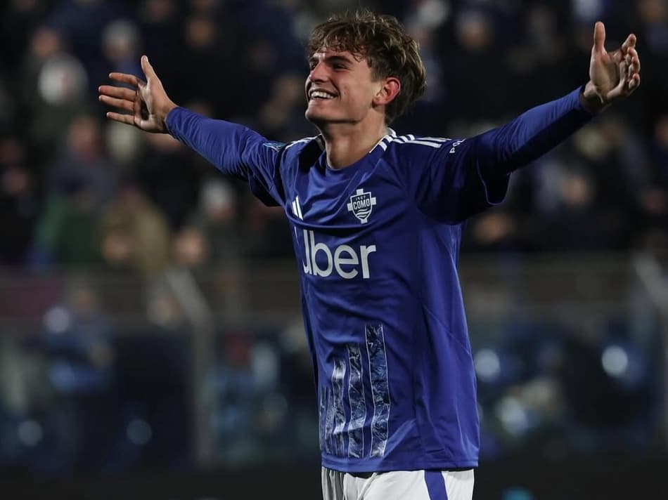 Nico Paz em ação pelo Como FC, da Itália (Foto: Reprodução/Instagram)