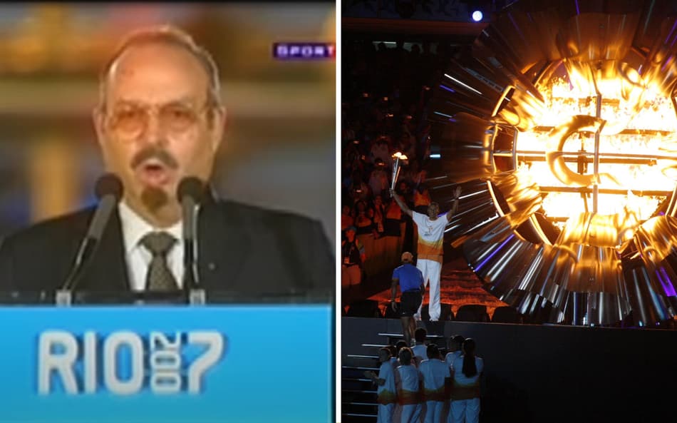 Meme marcou abertura dos Jogos Pan-Americanos de 2007 (Foto: Reprodução / Youtube e Reginaldo Castro / Lancepress / Acervo Lance!)