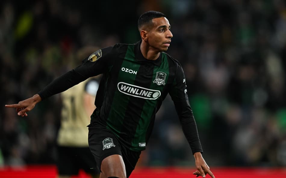 Victor Sá comemora gol pelo Krasnodar (Foto: Divulgação/Krasnodar)