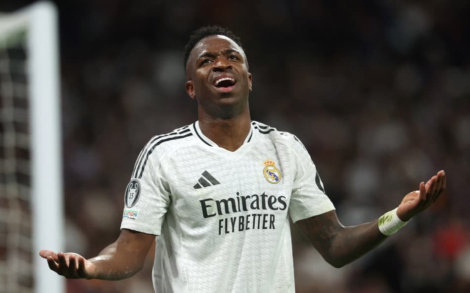 Vini Jr em ação pelo Real Madrid (Foto: Pierre-Philippe Marcou/AFP)