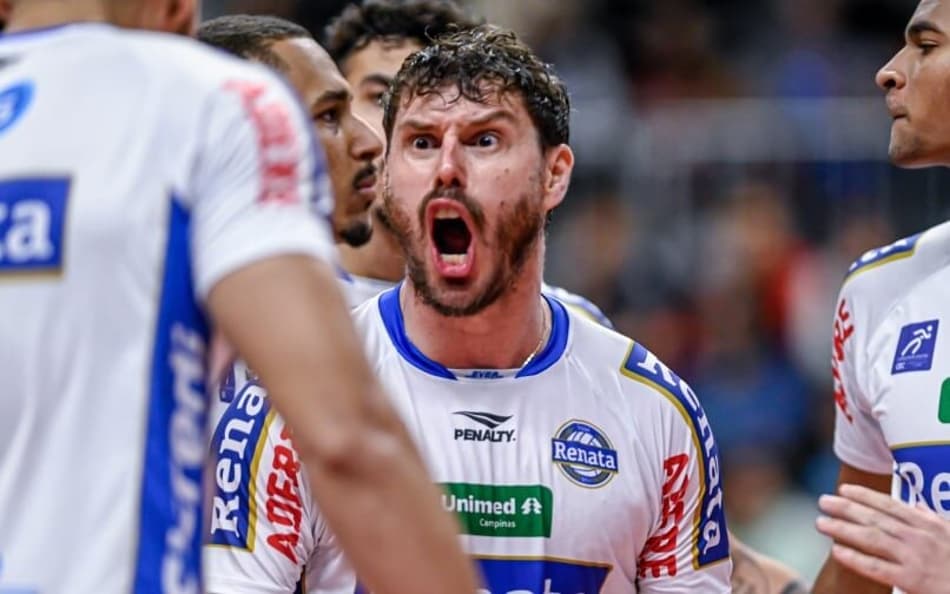 Campinas venceu o jogo 1 da final do Paulista de vôlei masculino (Foto: Divulgação/ Vôlei Renata)