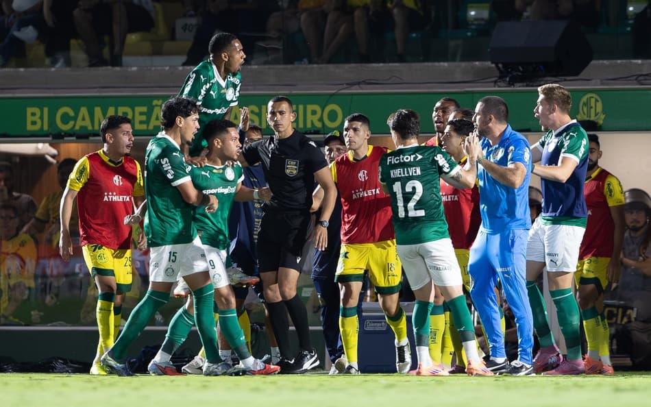 Jogadores do Palmeiras durante comemoração