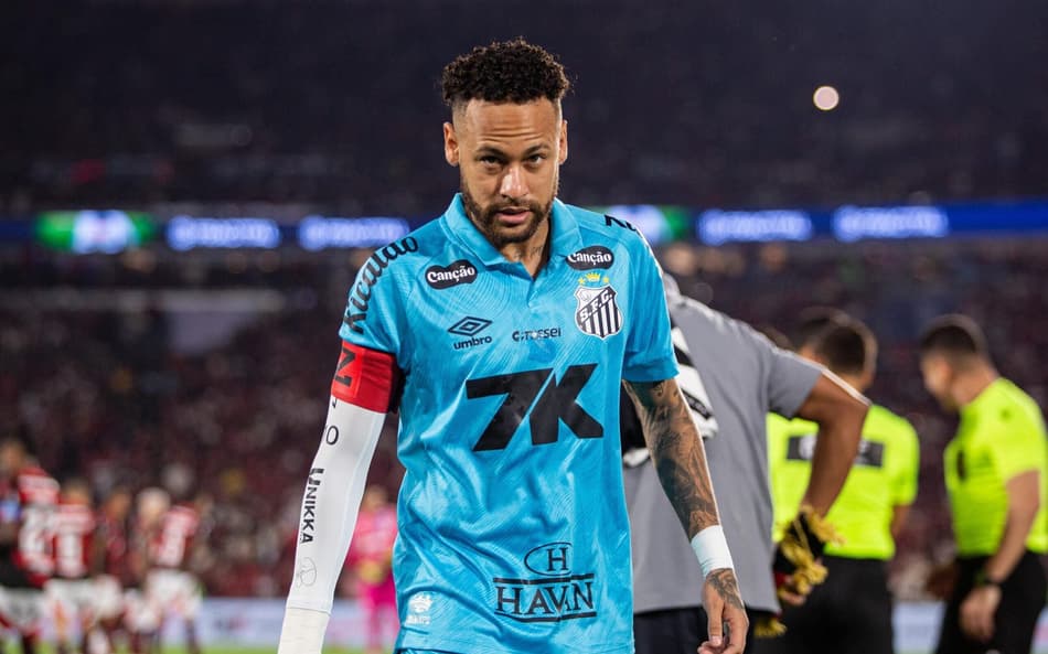Neymar no duelo do Santos diante do Flamengo. (Foto: Vyctor Santos/Pera Photo Press/ Gazeta Press)