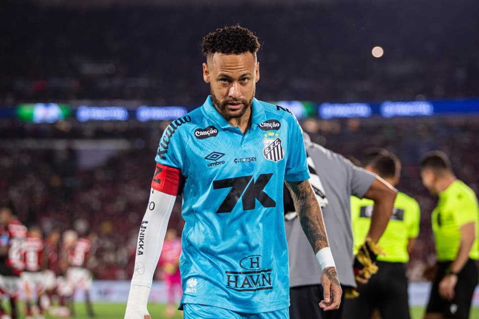 Neymar no duelo do Santos diante do Flamengo. (Foto: Vyctor Santos/Pera Photo Press/ Gazeta Press)