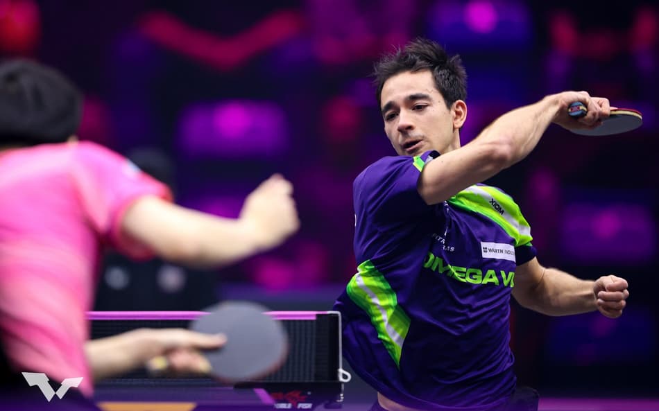 Hugo Calderano no WTT de Montpellier 2025 (Foto: World Table Tenis)