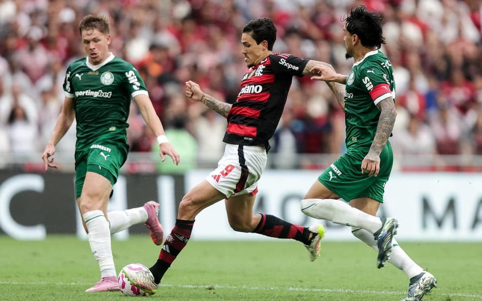 Pedro em ação em Flamengo x Palmeiras (Foto: Gilvan de Souza/Flamengo)