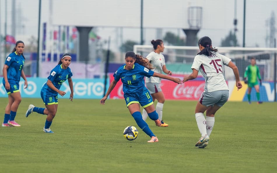 Giovanna durante partida entre Brasil e China. (Foto: Fabio Souza / CBF)