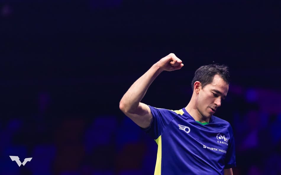 Hugo Calderano no WTT Champions de Frankfurt 2025 (Foto: World Table Tennis)