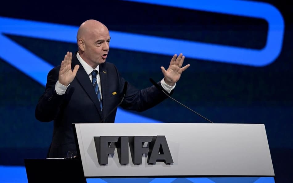 Gianni Infantino, presidente da Fifa, fala no 75º Congresso da entidade