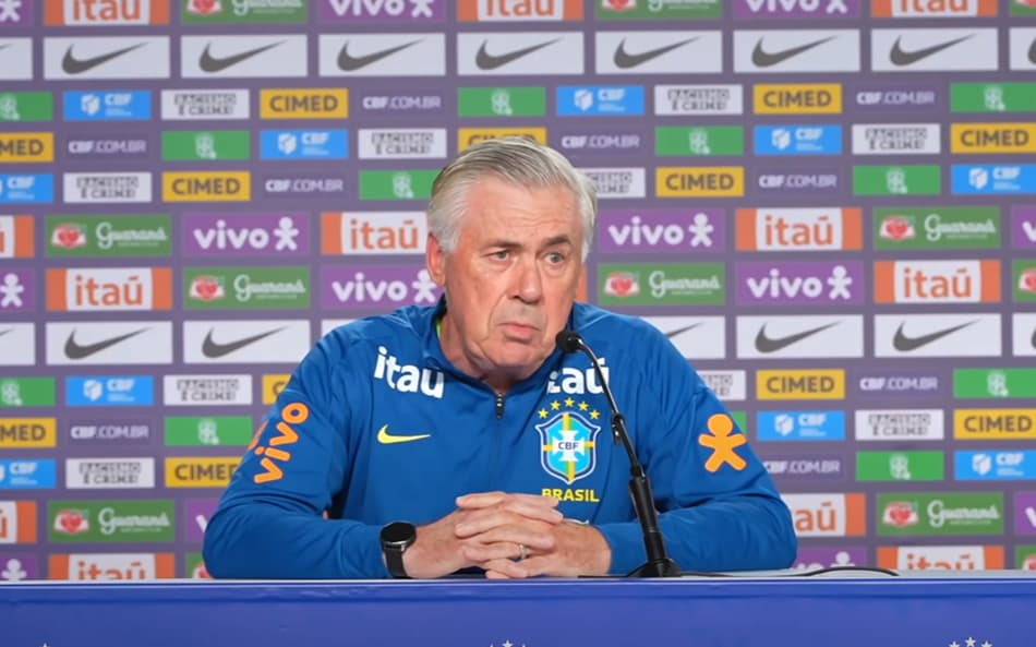 AO VIVO assista à entrevista de Carlo Ancelotti, técnico da Seleção