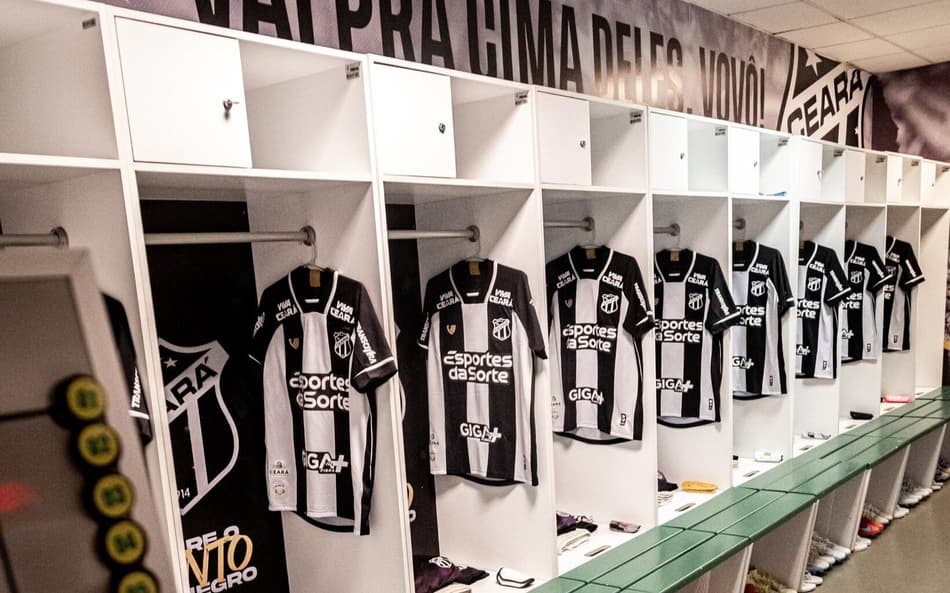 Vestiário do Ceará, na Arena Castelão (Foto: Gabriel Silva/Ceará SC)