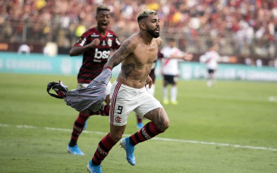 Rio de Janeiro (RJ), 23.11.2019 - Flamengo x River Plate - Comemoracao do Gabigol. Partida entre Flamengo x River Plate no Estadio Monumental de Lima na final da Libertadores 2019. (Foto: Delmiro Junior/Photo Premium/Gazeta Press) Delmiro Junior/Photo Premium/Gazeta Press/Photo Premium