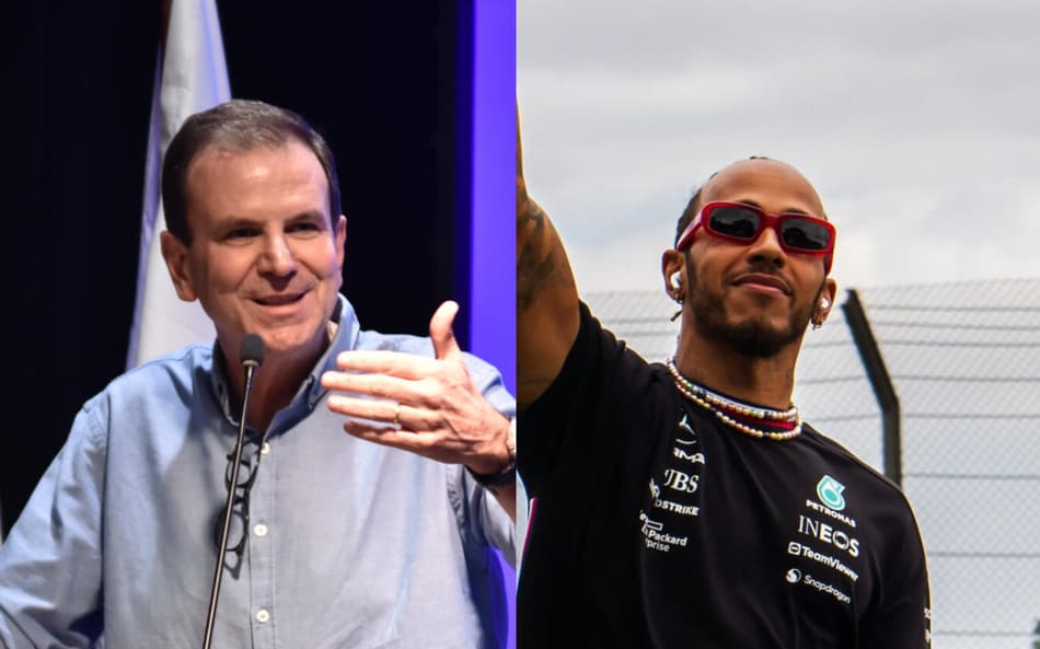 Eduardo Paes e Lewis Hamilton (Fotos: Saulo Angelo/Thenews2/Gazeta Press e Vinicius Nunes/Agencia F8/Gazeta Press)