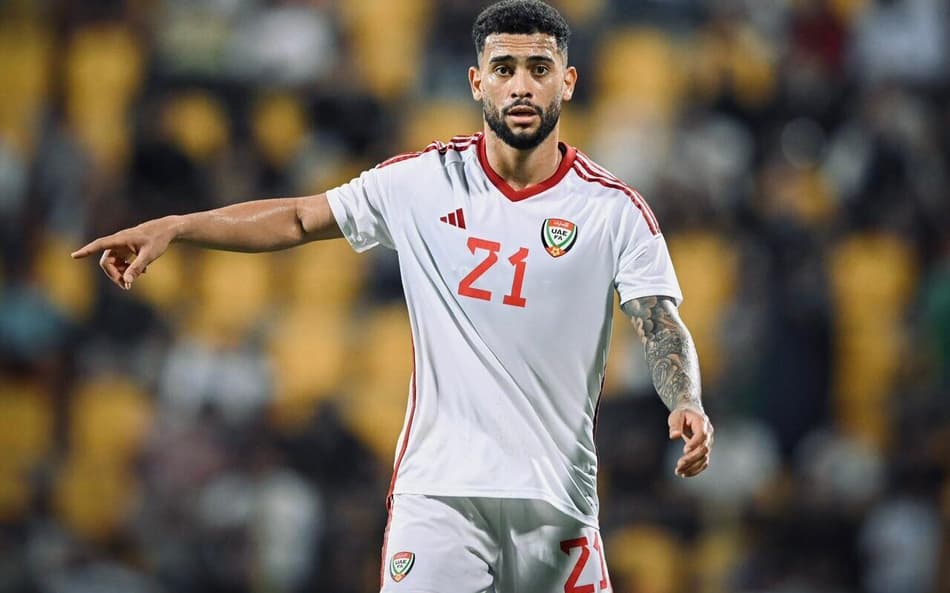 Luan Pereira em ação pela seleção dos Emirados Árabes