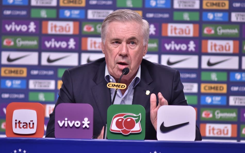 O tecnico da Selecao Brasileira, Carlo Ancelotti,