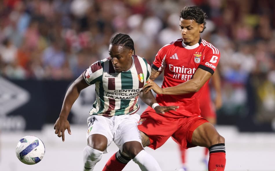 Richard Ríos, ex-jogador do Palmeiras, em partida do Benfica