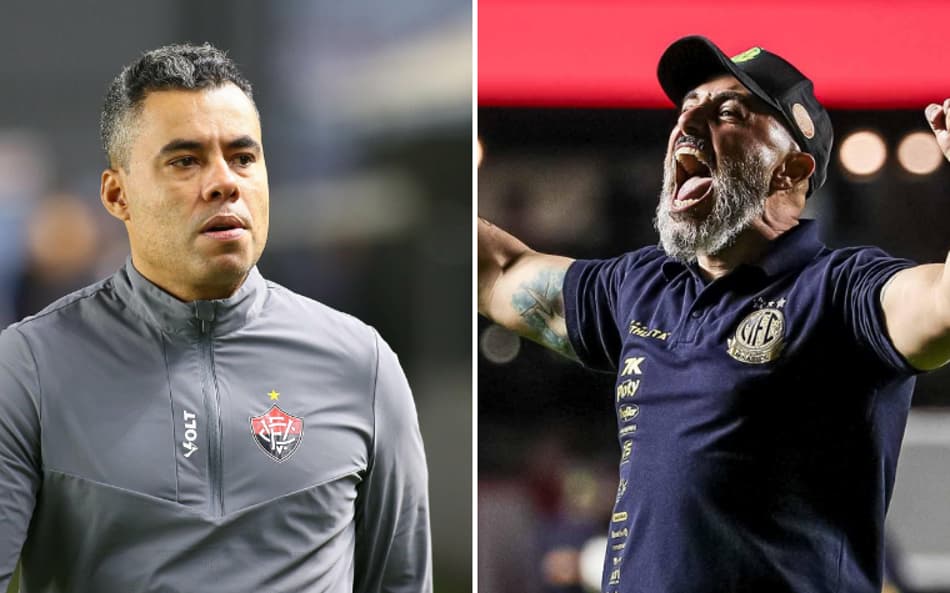 Jair Ventura e Rafael Guanaes se enfrentam neste sábado (Fotos: Mauricio De Souza/Agif/Gazeta Press e Caio De Sousa/Pera Photo Press)