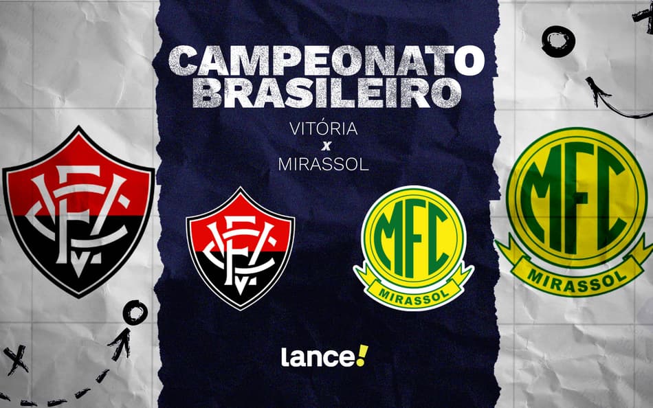 Vitória e Mirassol se enfrentam neste sábado (Foto: arte / Lance!)