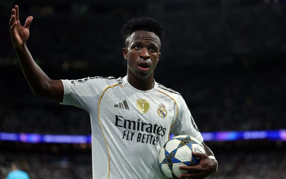 Vini Jr em ação pelo Real Madrid contra a Juventus, pela Champions League
