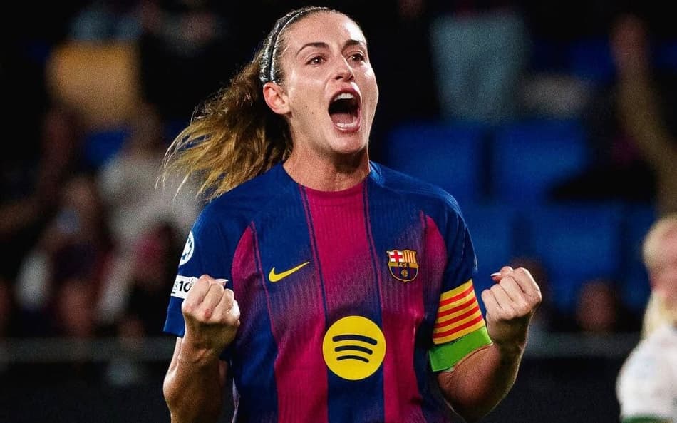 Alexia Putellas comemora gol pelo Barcelona pela Champions Feminina. (Foto: Barcelona FC/Divulgação)