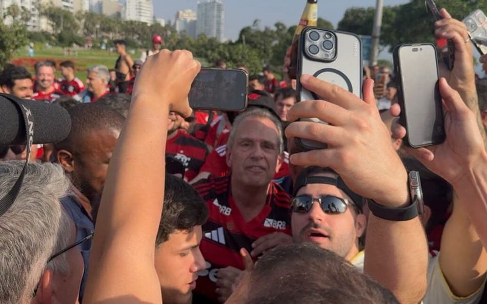 Bap, presidente do Flamengo, durante evento em Lima (Foto: Lucas Bayer/Lance!)