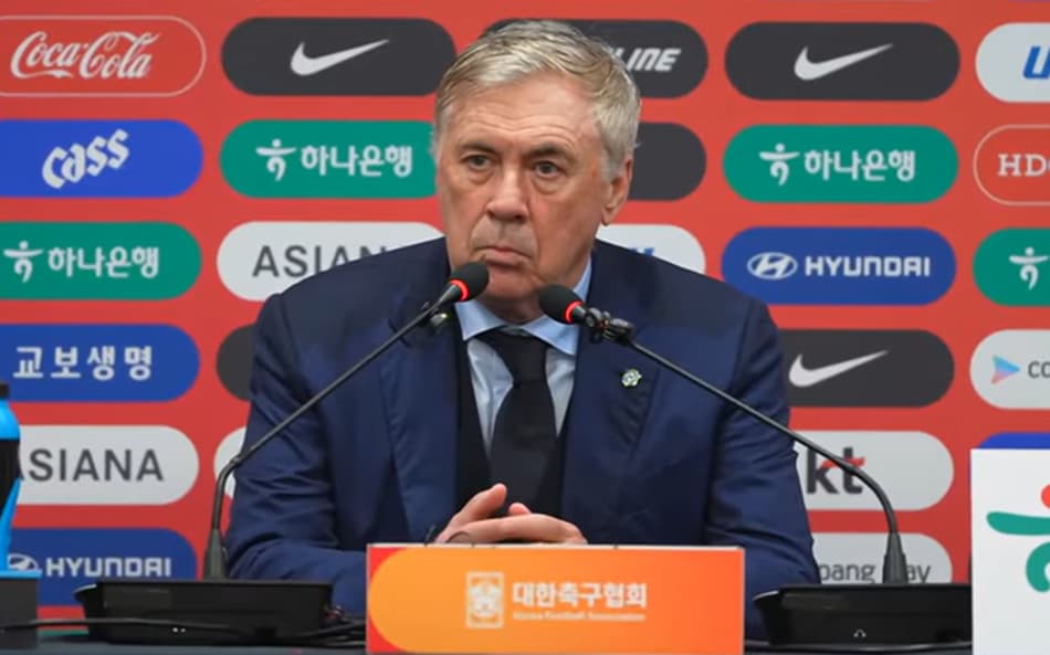 Carlo Ancelotti ficou bastante satisfeito com atuação do Brasil diante da Coreia do Sul.