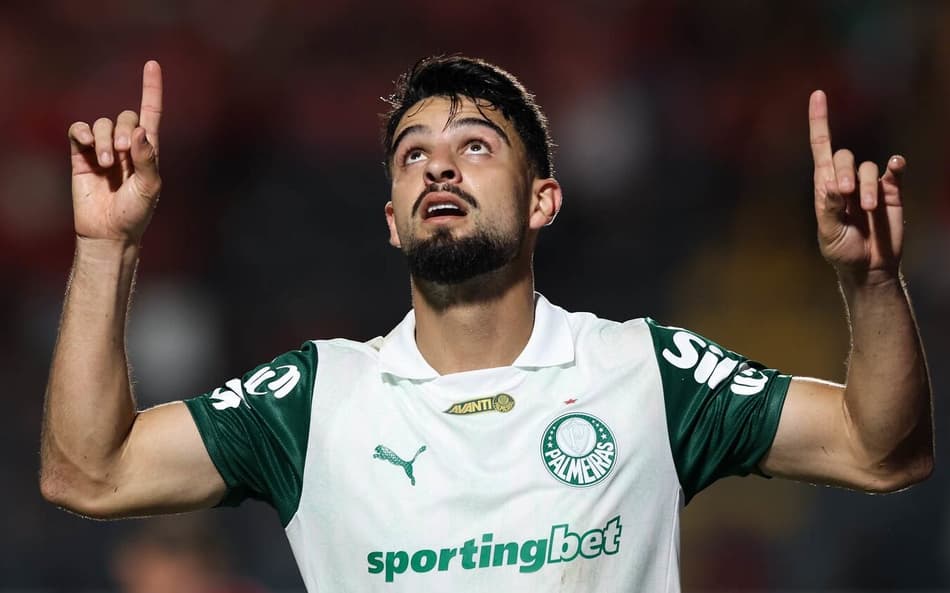 Flaco López marcou o gol de empate do Palmeiras contra o Vitória, pelo Brasileirão. (Foto: Cesar Greco/Palmeiras)