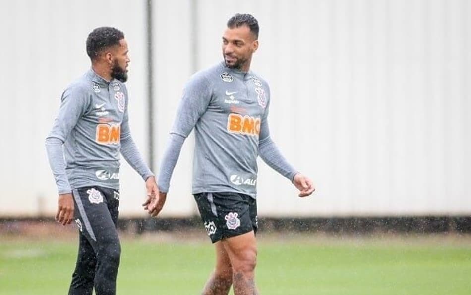 Everaldo e Michel Macedo - Treino Corinthians