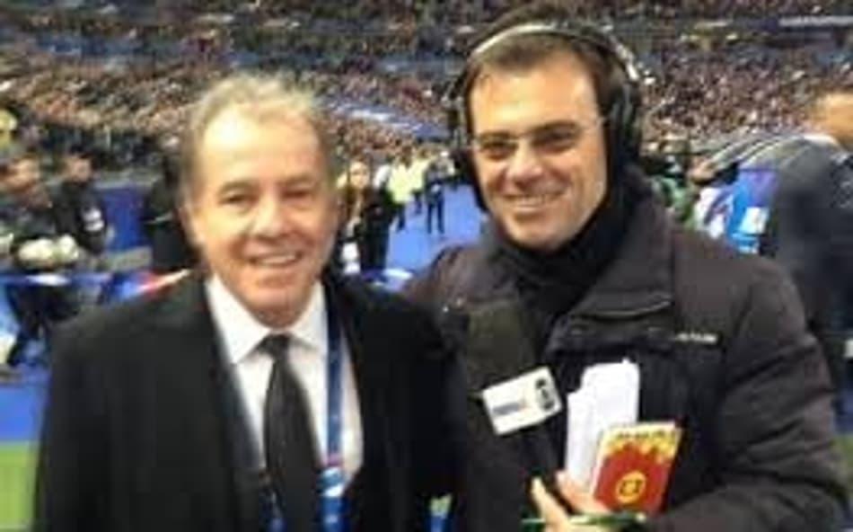 Luis Augusto Nunes e Tino Marcos em amistoso da Seleção (Foto: Arquivo Pessoal)