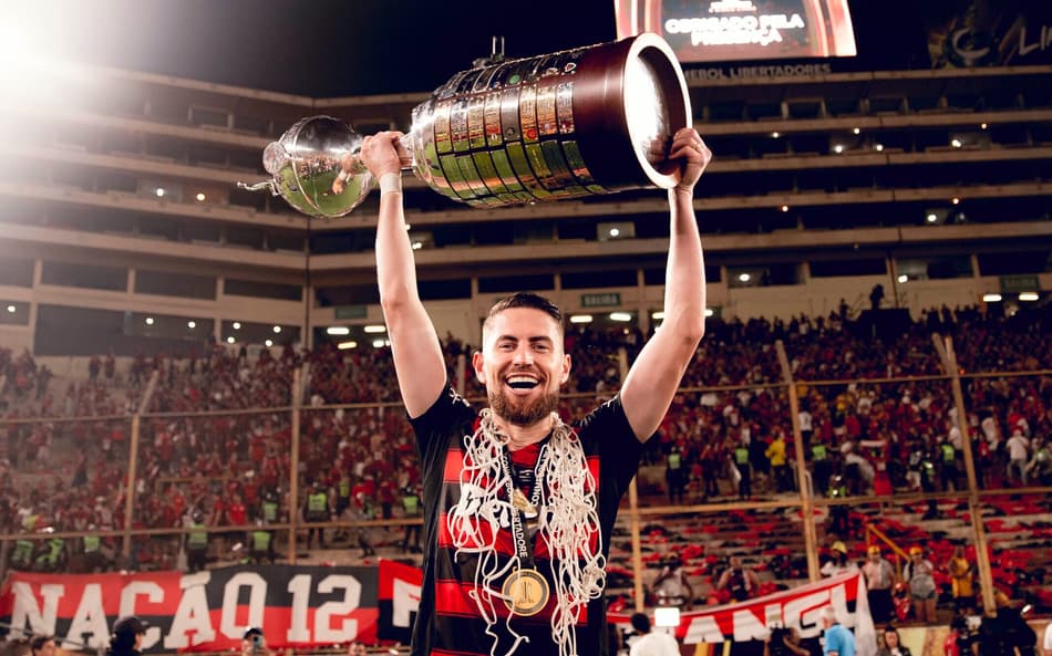 Jorginho comemora Libertadores do Flamengo. (Foto: Adriano Fontes/Flamengo)